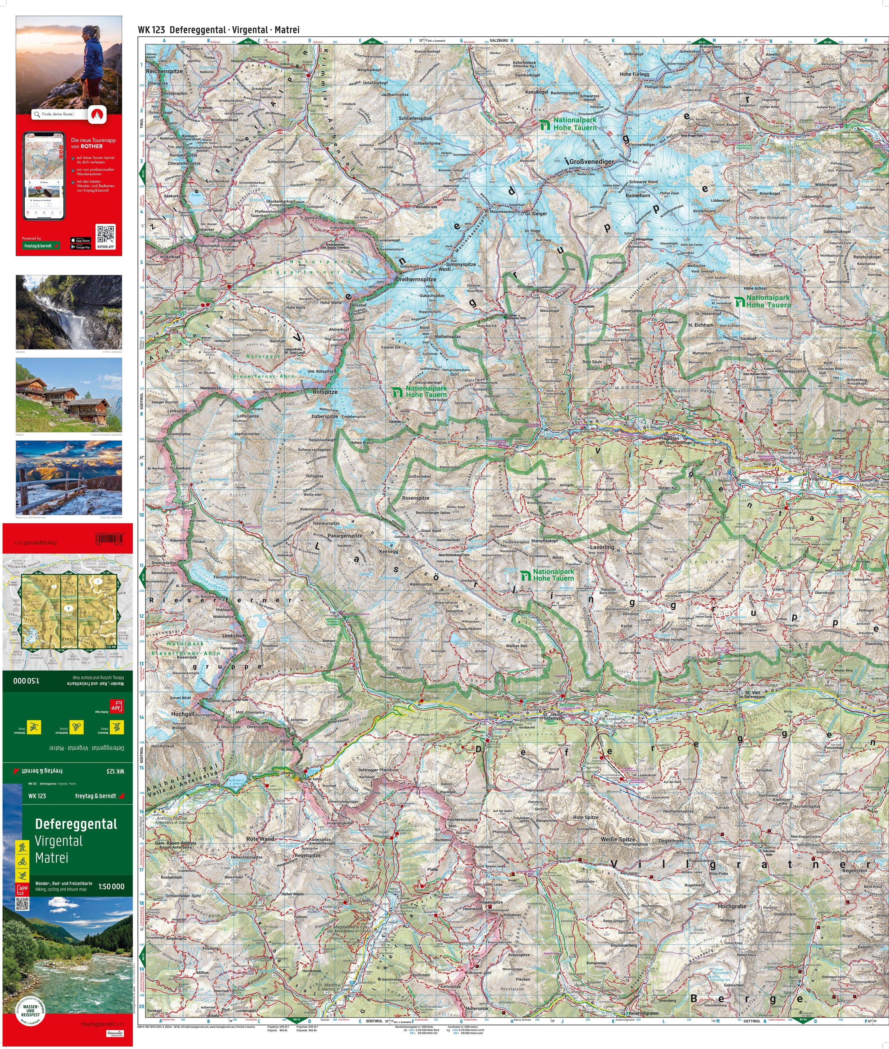 Beispielinhalt (Bild) Defereggental, Wander-, Rad- und Freizeitkarte 1:50.000, freytag & berndt, WK 123
