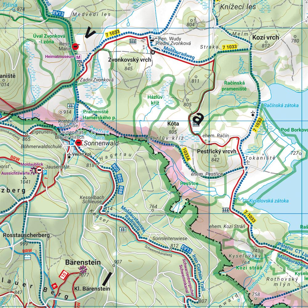 Beispielinhalt (Bild) Böhmerwald, Wander-, Rad- und Freizeitkarte 1:50.000, freytag & berndt, WK 262