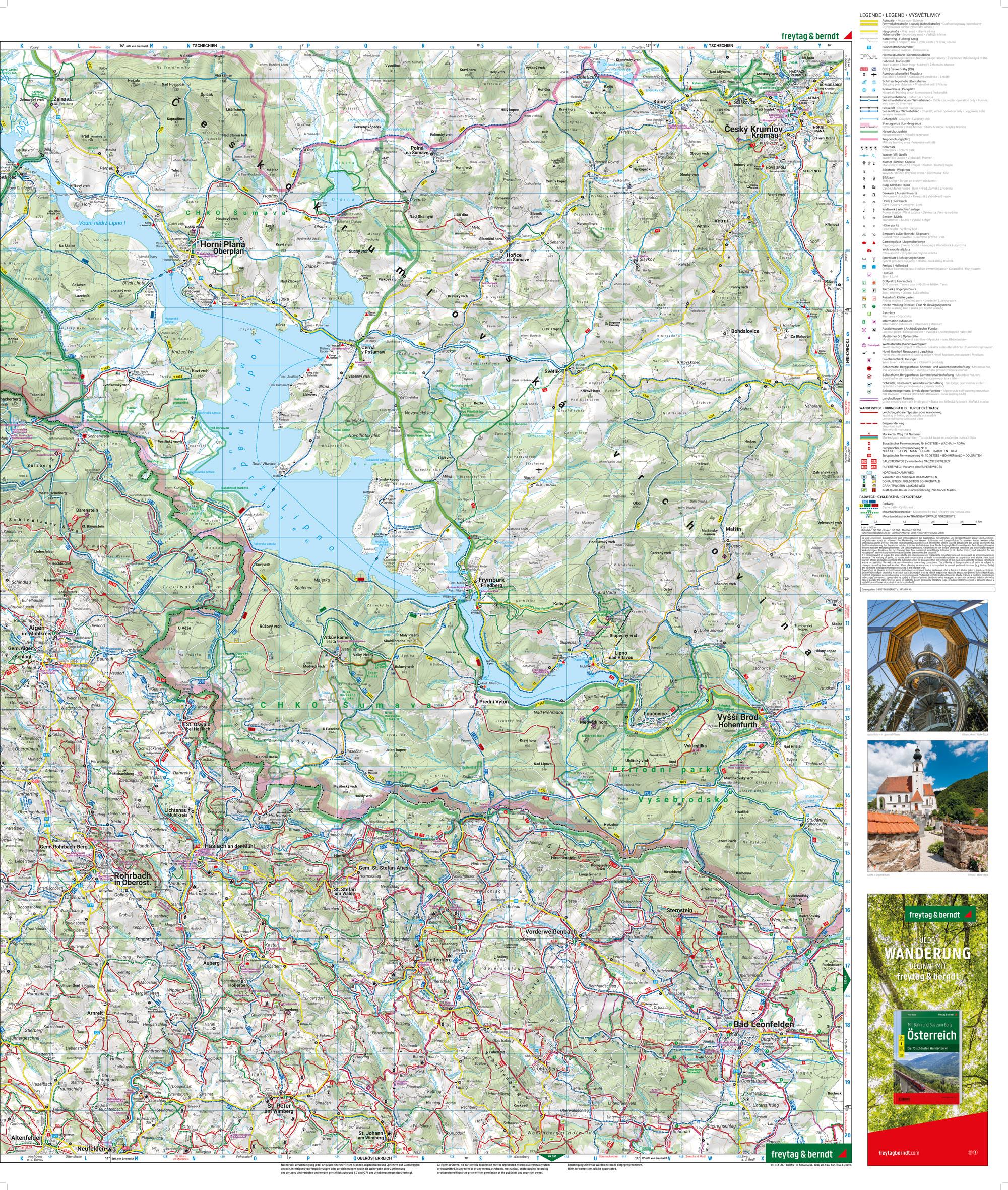 Beispielinhalt (Bild) Böhmerwald, Wander-, Rad- und Freizeitkarte 1:50.000, freytag & berndt, WK 262