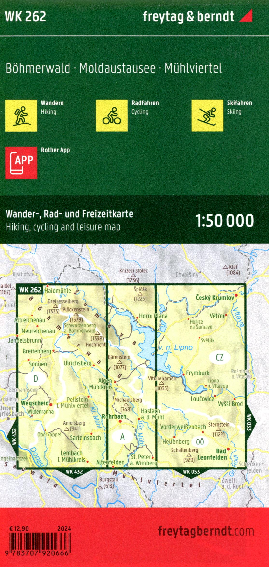 Beispielinhalt (Bild) Böhmerwald, Wander-, Rad- und Freizeitkarte 1:50.000, freytag & berndt, WK 262