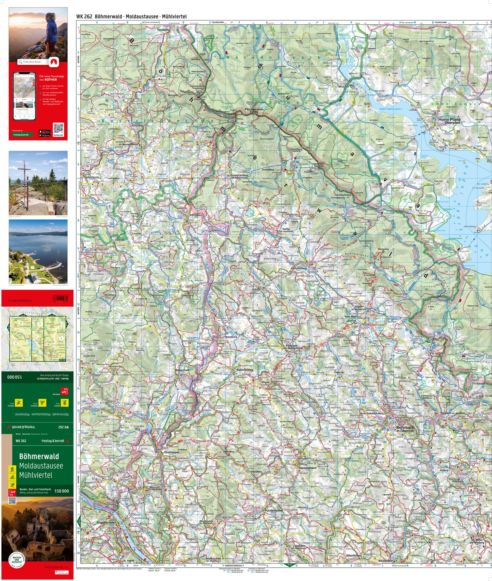 Beispielinhalt (Bild) Böhmerwald, Wander-, Rad- und Freizeitkarte 1:50.000, freytag & berndt, WK 262