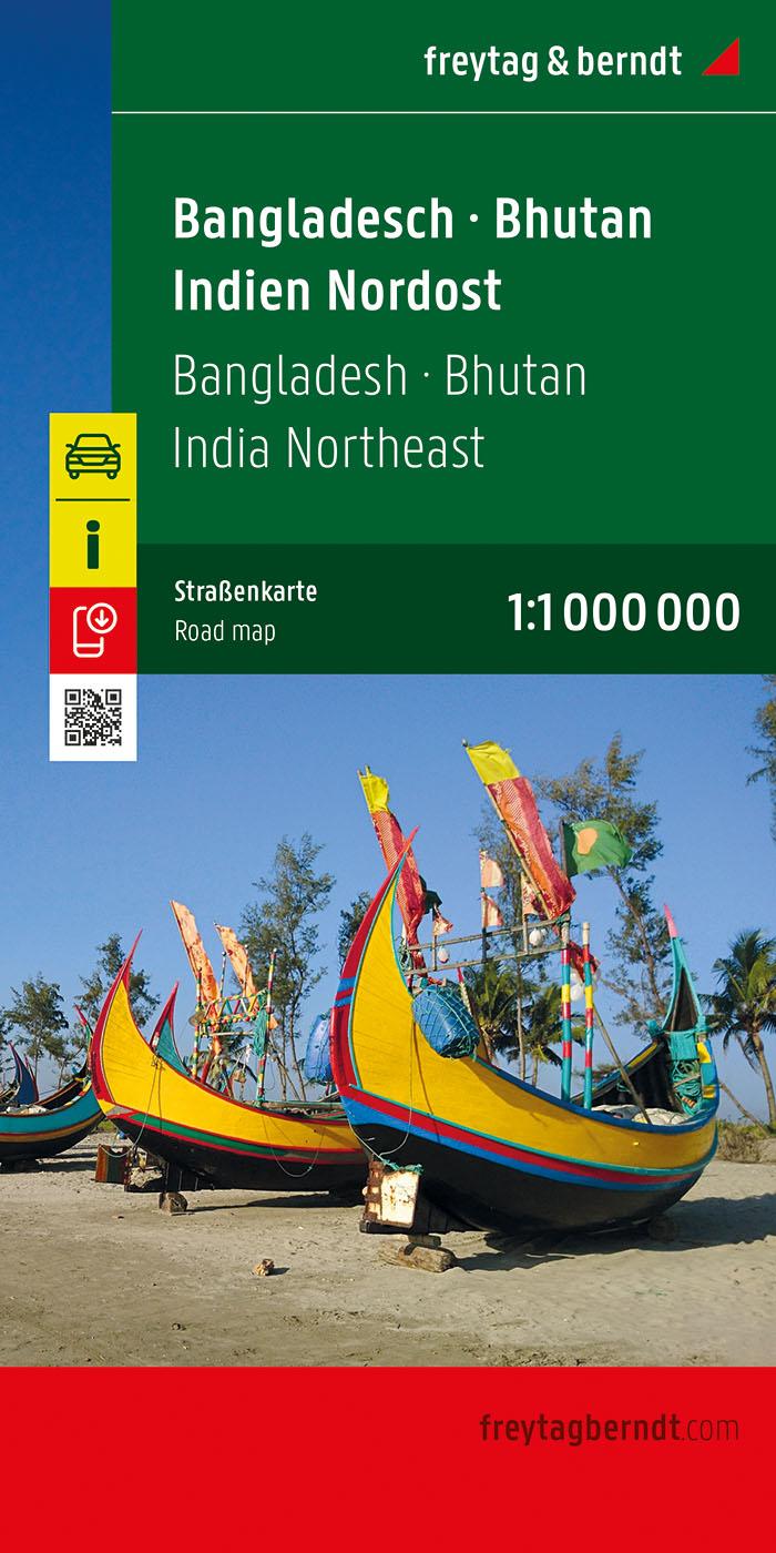 Vorderes Coverbild Bangladesch - Bhutan - Indien Nordost, Straßenkarte 1:1.000.000, freytag & berndt