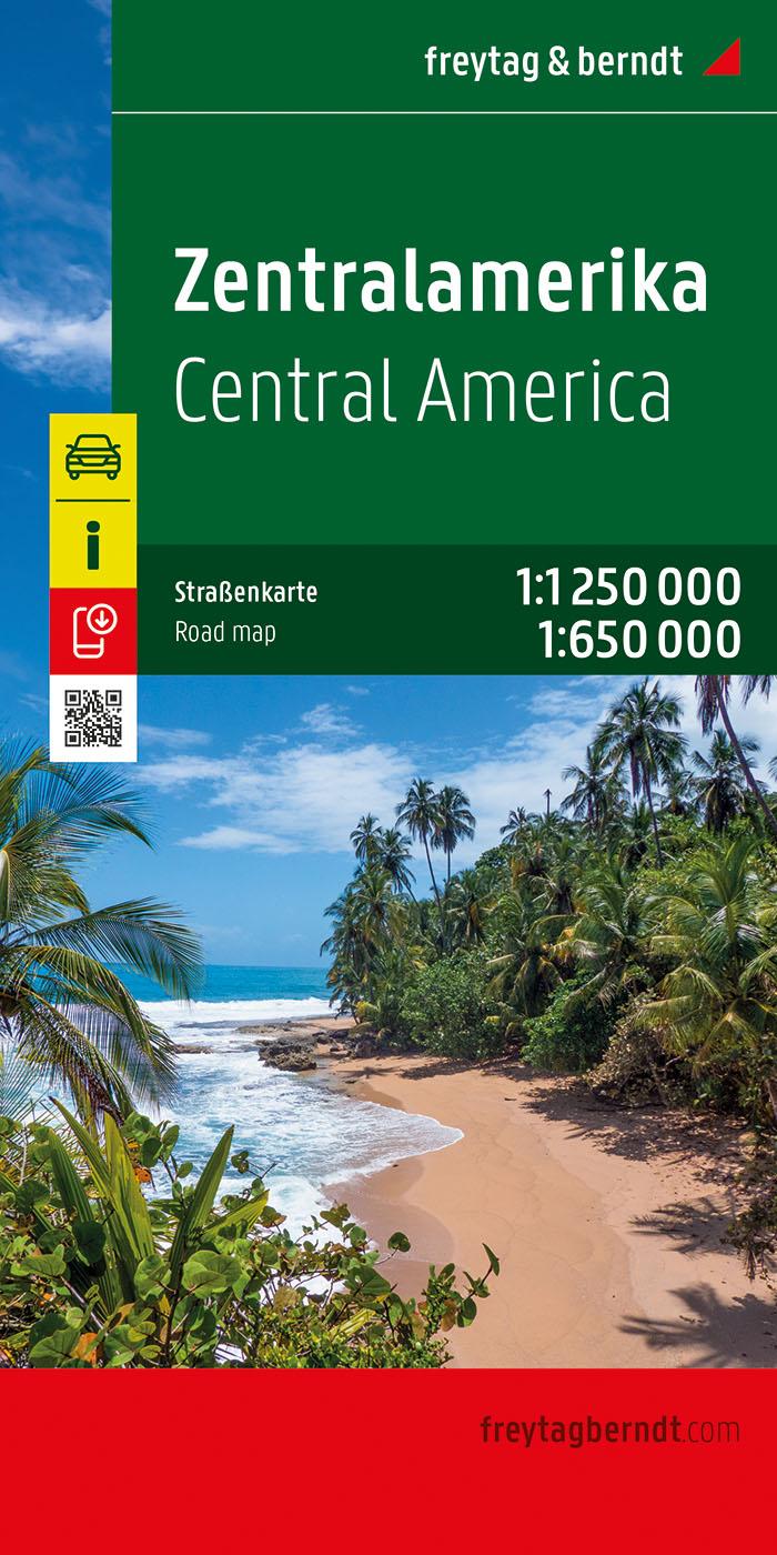 Vorderes Coverbild Zentralamerika, Straßenkarte 1:1.250.000 / 1:650.000, freytag & berndt