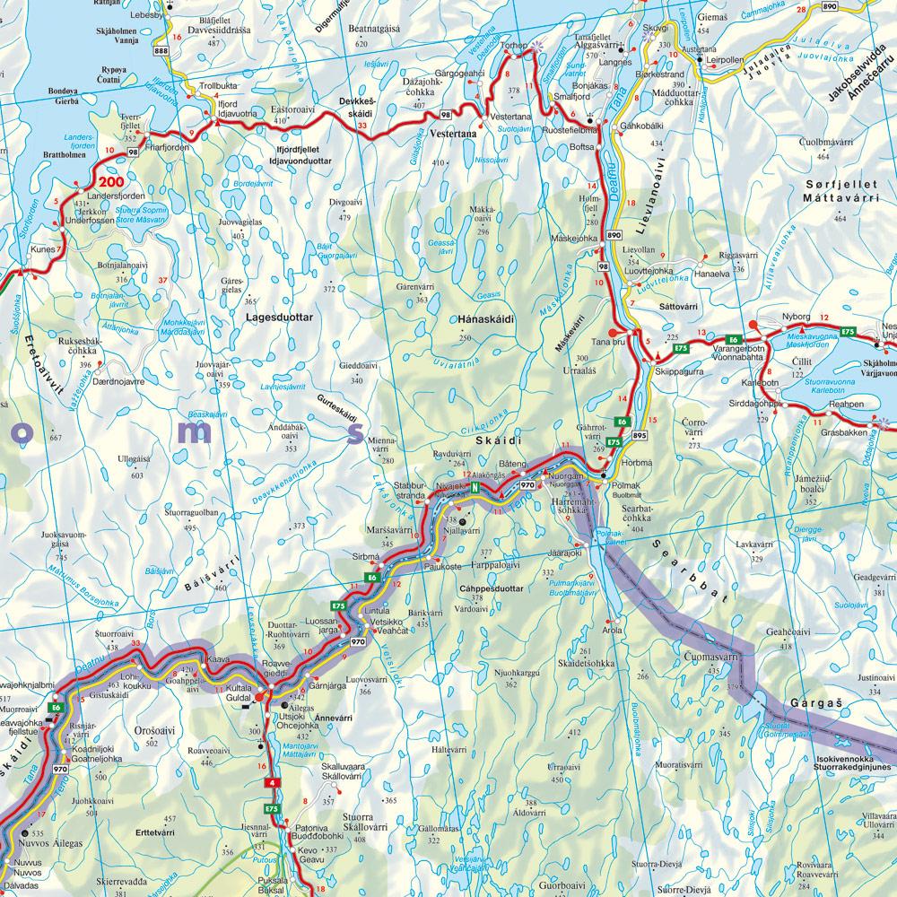 Beispielinhalt (Bild) Norwegen Nordkap, Straßenkarte 1:400.000, freytag & berndt
