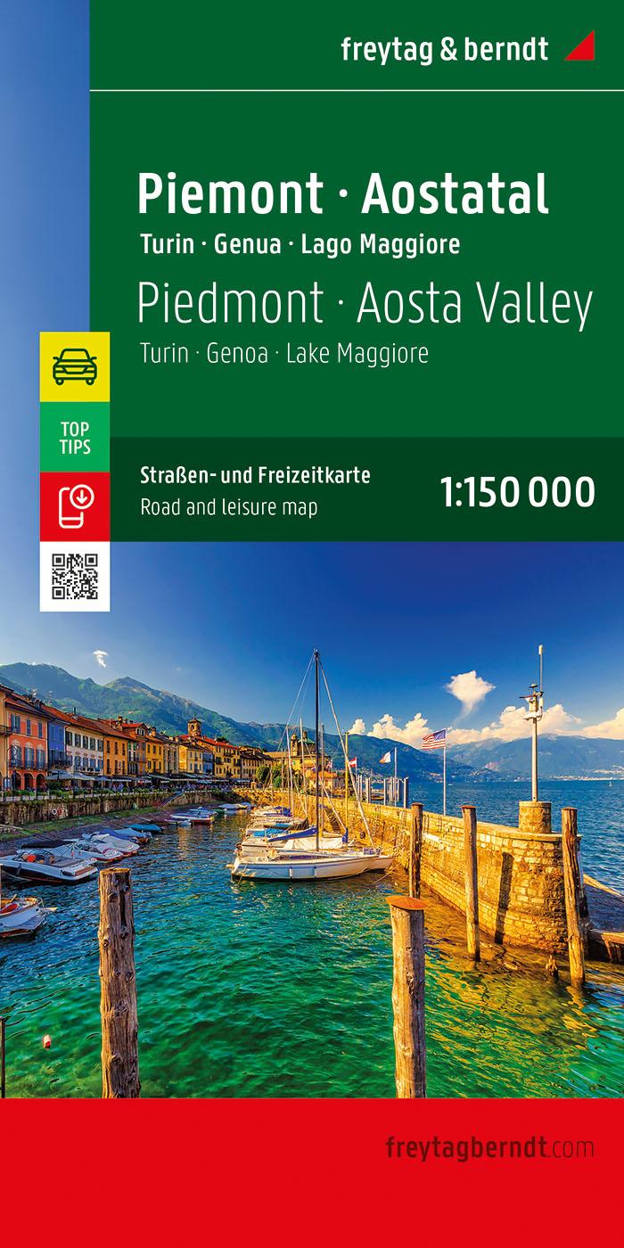 Vorderes Coverbild Piemont - Aostatal, Straßen- und Freizeitkarte 1:150.000, freytag & berndt