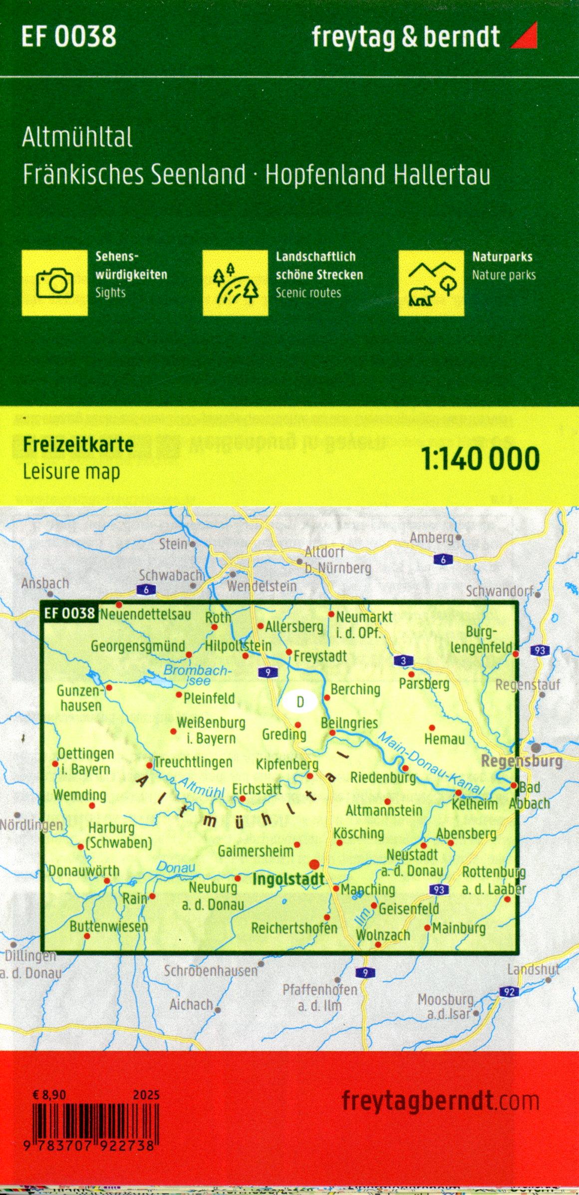 Beispielinhalt (Bild) Altmühltal, Freizeitkarte 1:140.000, freytag & berndt