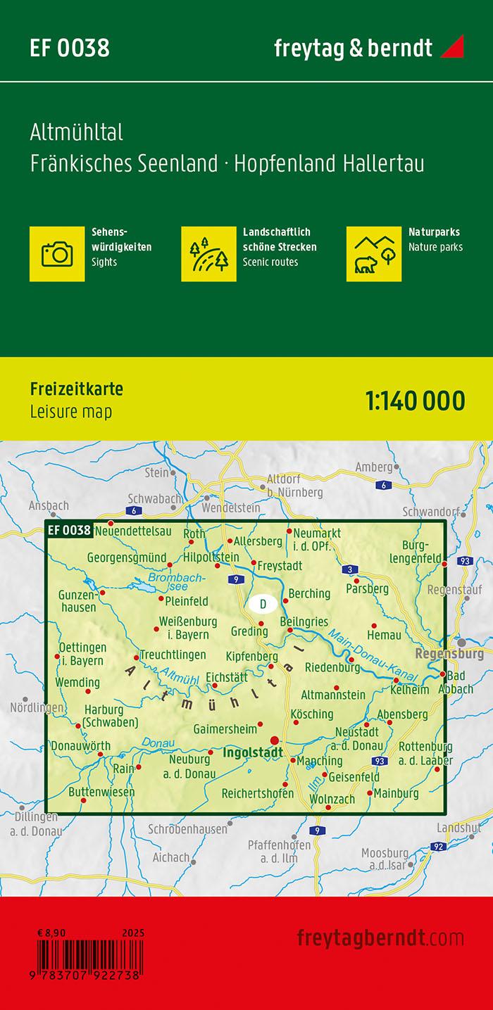 Rückseitencover Altmühltal, Freizeitkarte 1:140.000, freytag & berndt
