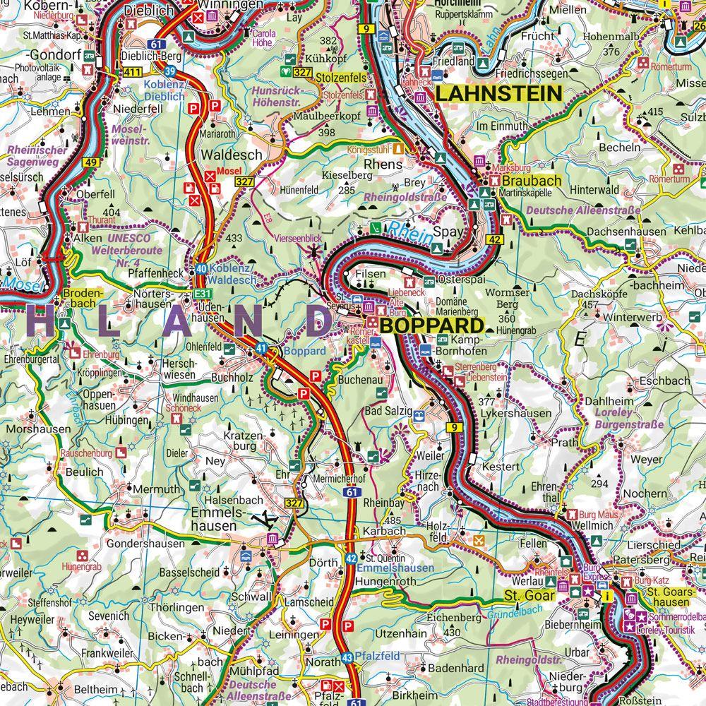 Beispielinhalt (Bild) Rhein - Ahr - Mosel, Freizeitkarte 1:140.000, freytag & berndt