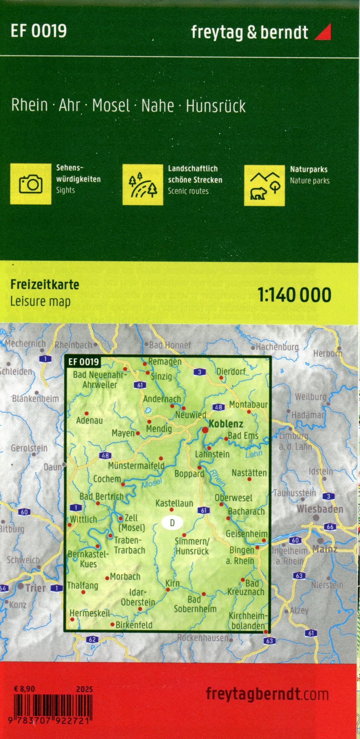 Beispielinhalt (Bild) Rhein - Ahr - Mosel, Freizeitkarte 1:140.000, freytag & berndt
