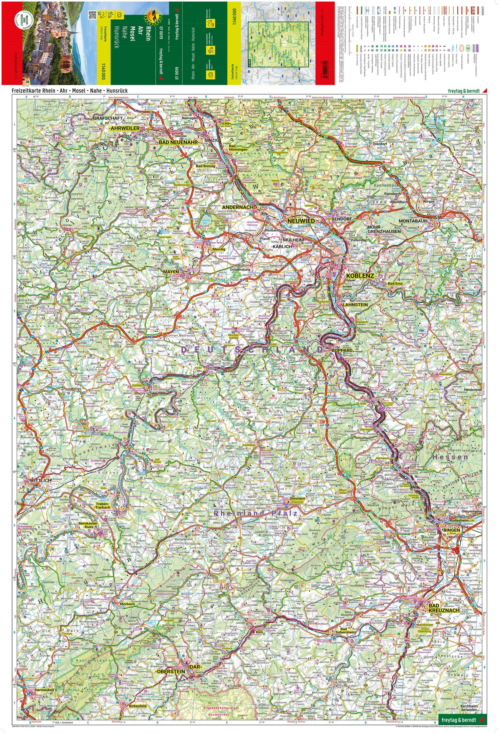 Beispielinhalt (Bild) Rhein - Ahr - Mosel, Freizeitkarte 1:140.000, freytag & berndt