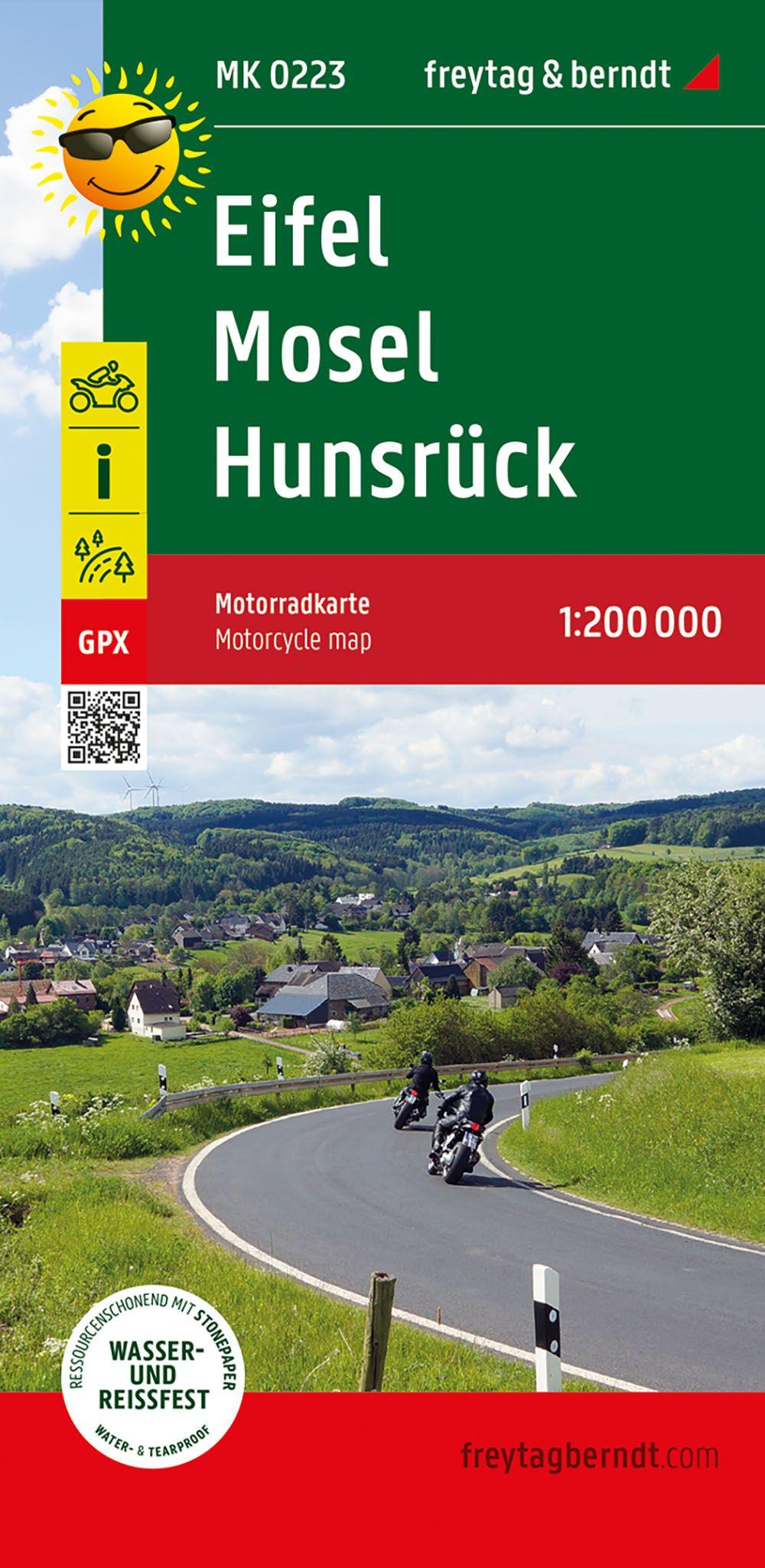 Vorderes Coverbild Eifel - Mosel - Hunsrück, Motorradkarte 1:200.000, freytag & berndt