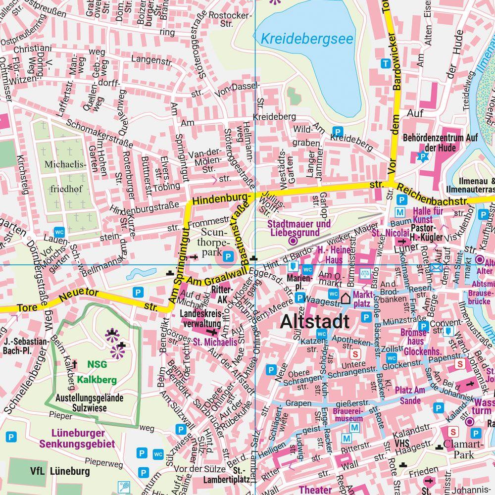 Beispielinhalt (Bild) freytag & berndt Stadtplan Lüneburg 1:14.000