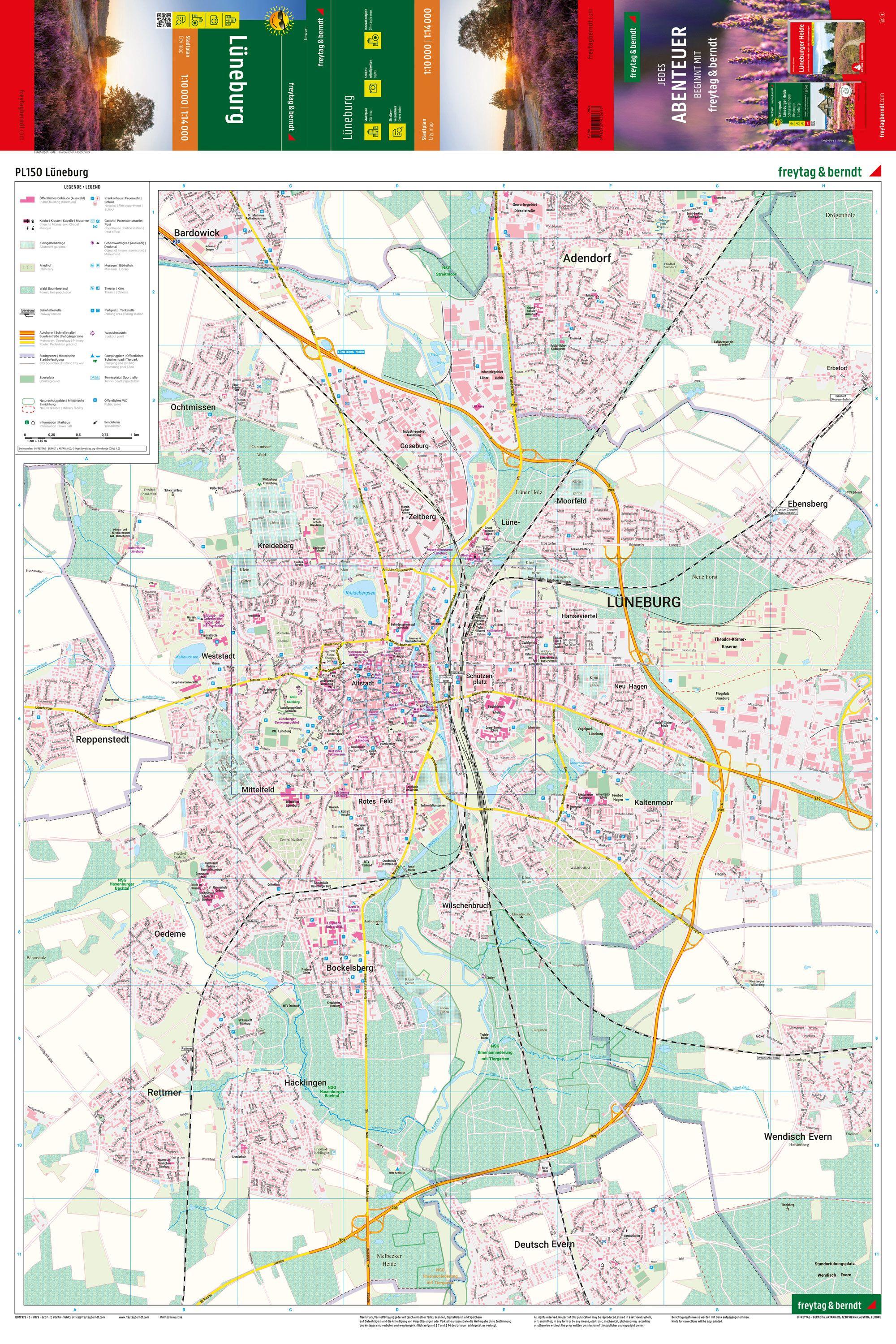 Beispielinhalt (Bild) freytag & berndt Stadtplan Lüneburg 1:14.000