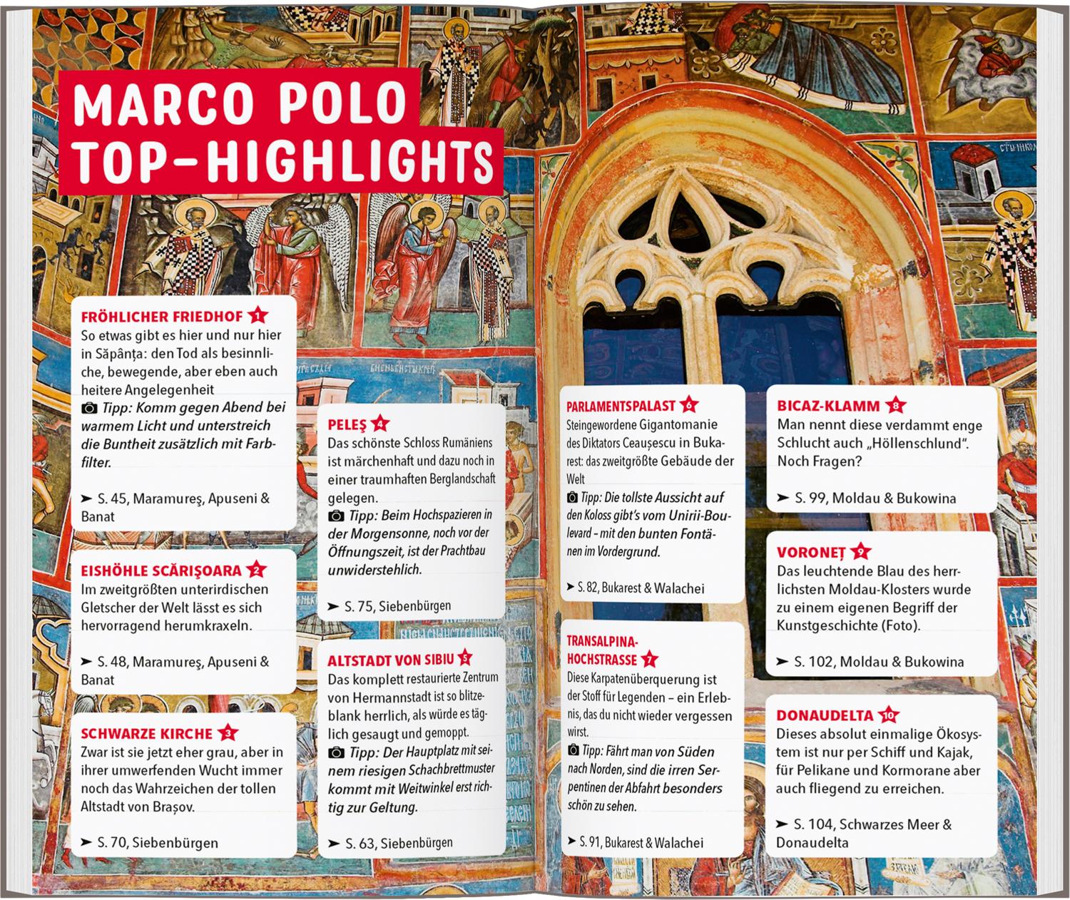 Beispielinhalt (Bild) MARCO POLO Reiseführer Rumänien