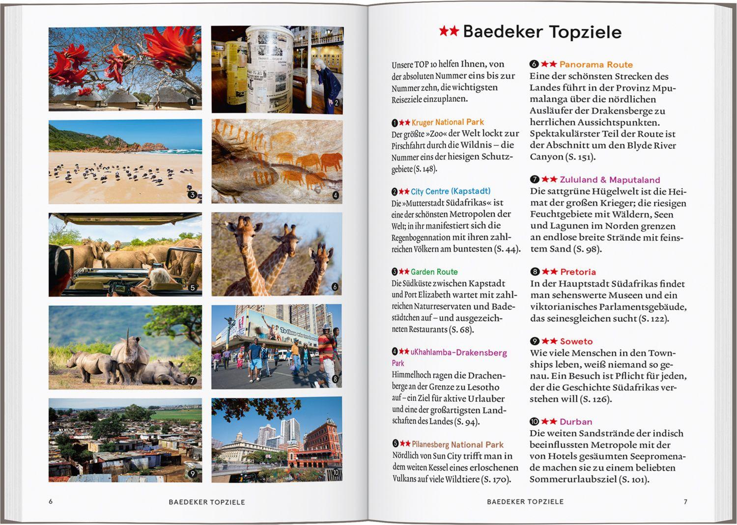 Beispielinhalt (Bild) Baedeker SMART Reiseführer Südafrika