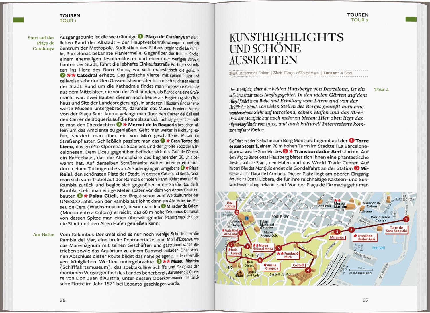 Beispielinhalt (Bild) Baedeker Reiseführer Barcelona