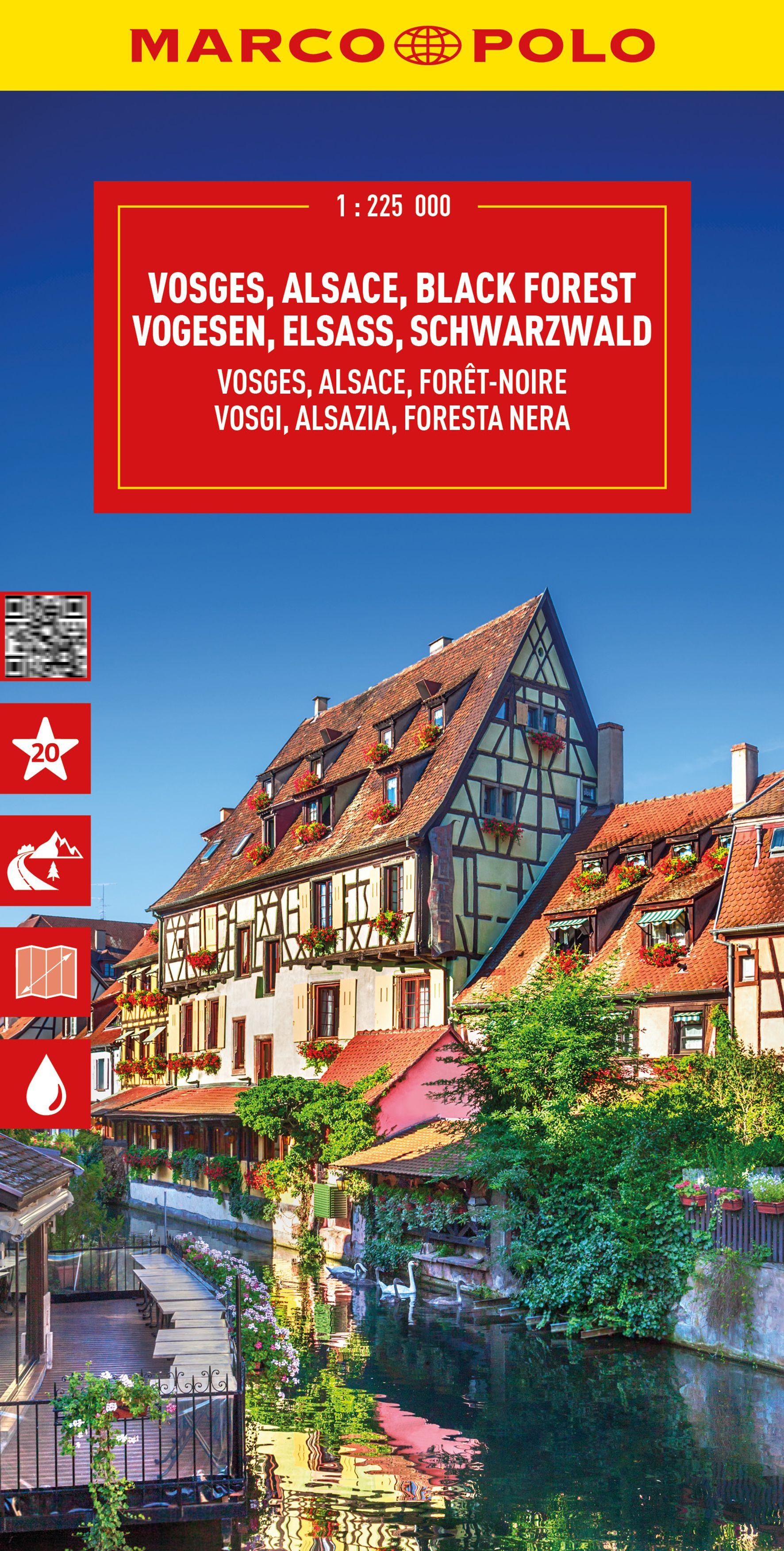 Vorderes Coverbild MARCO POLO Reisekarte Vogesen, Elsass, Schwarzwald 1:225.000