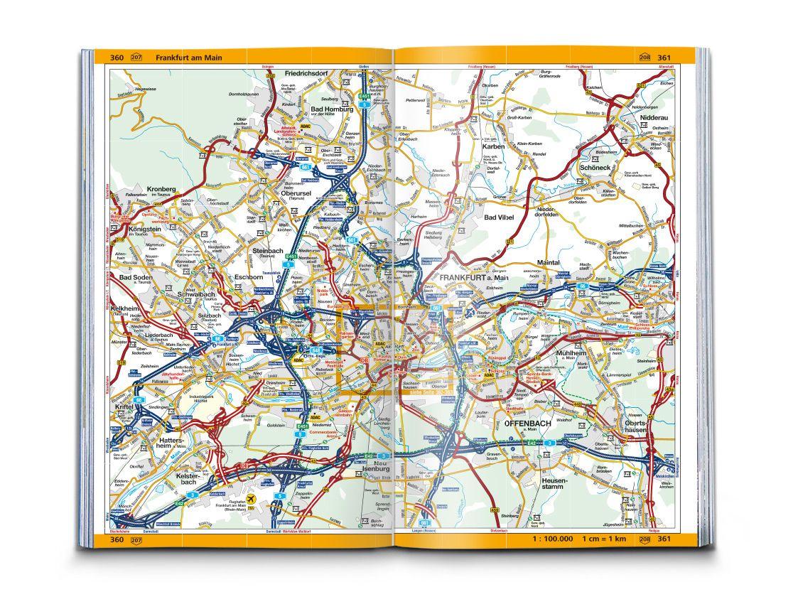 Beispielinhalt (Bild) ADAC Der Große Autoatlas 2025/2026 Deutschland und seine Nachbarregionen 1:300.000
