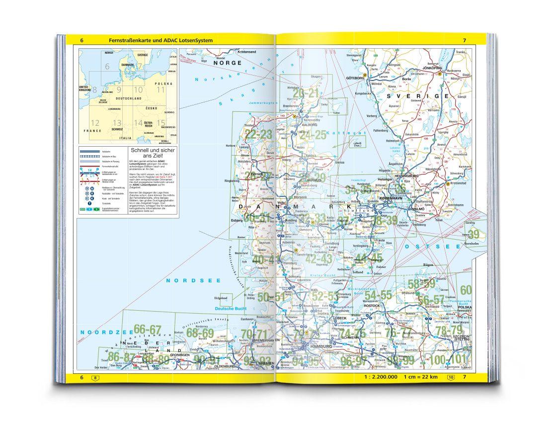 Beispielinhalt (Bild) ADAC Der Große Autoatlas 2025/2026 Deutschland und seine Nachbarregionen 1:300.000