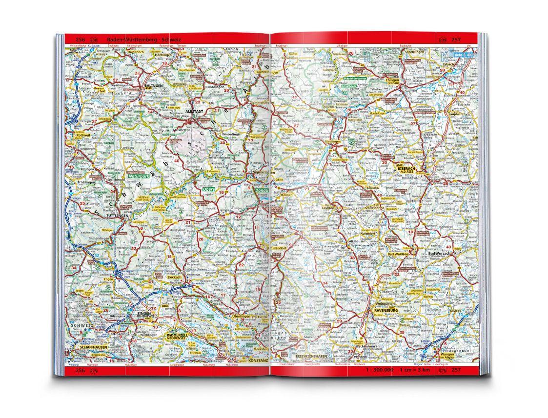Beispielinhalt (Bild) ADAC Der Große Autoatlas 2025/2026 Deutschland und seine Nachbarregionen 1:300.000