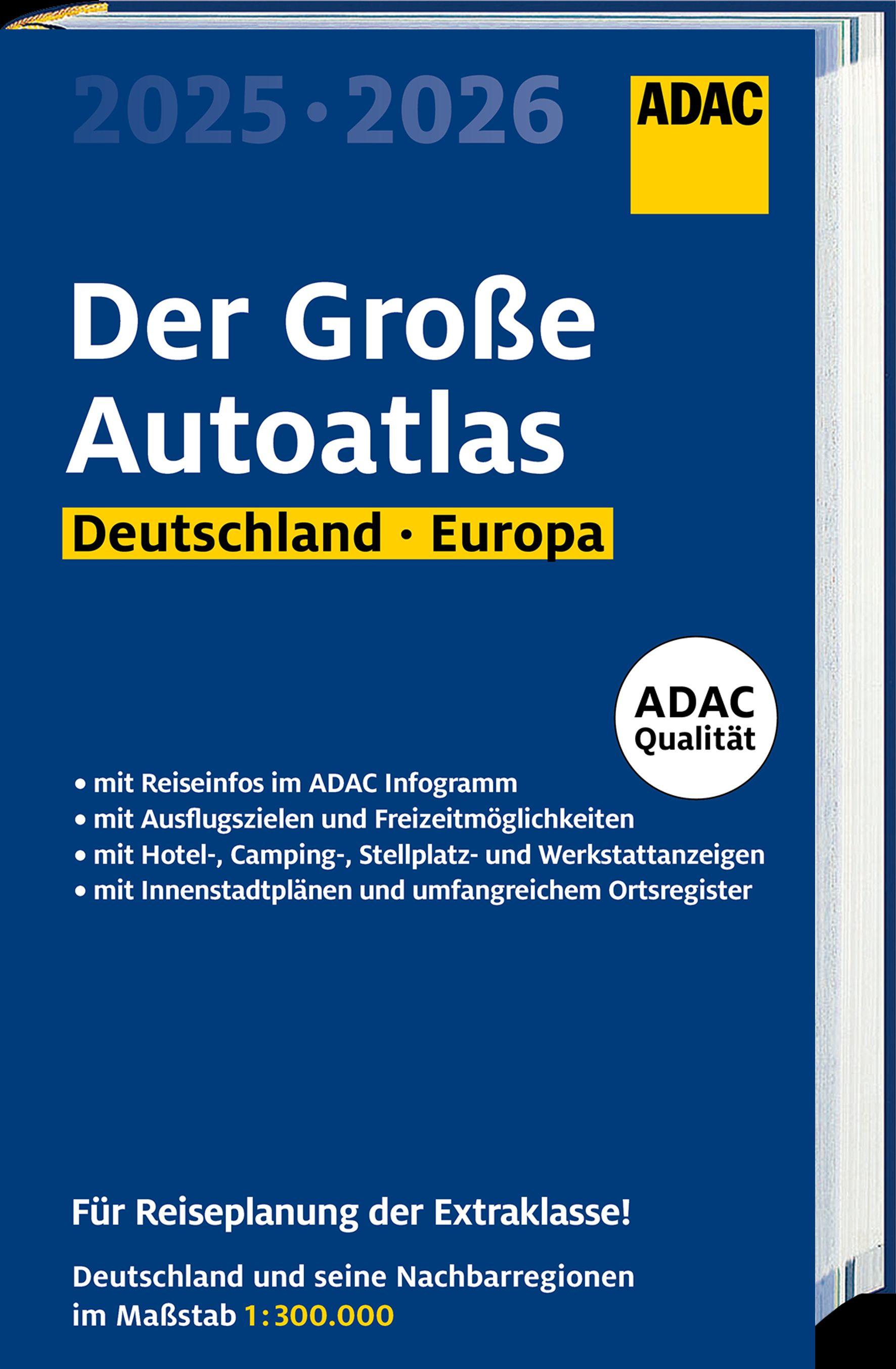 Vorderes Coverbild ADAC Der Große Autoatlas 2025/2026 Deutschland und seine Nachbarregionen 1:300.000