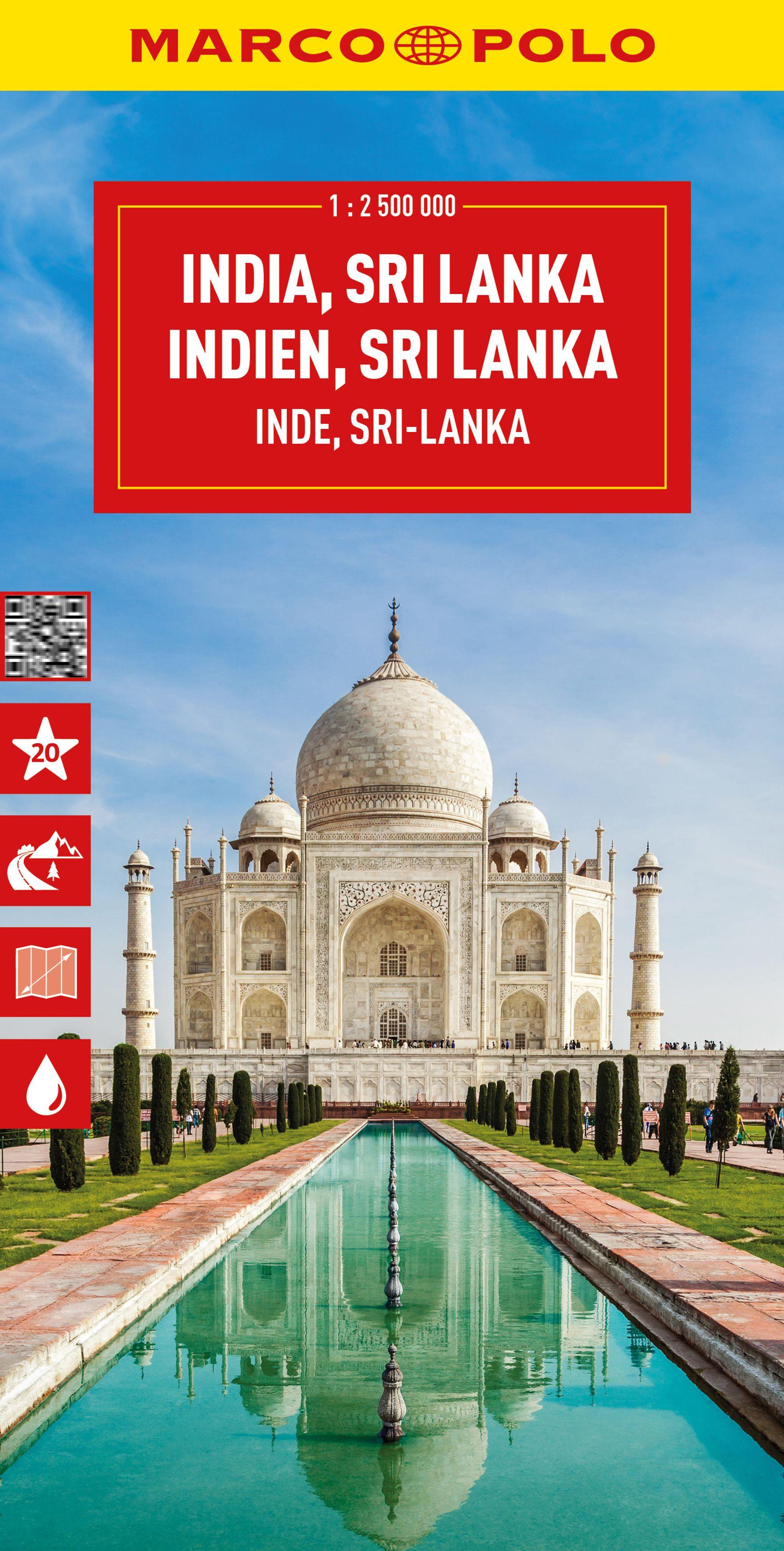 Vorderes Coverbild MARCO POLO Reisekarte Indien, Sri Lanka 1:2,5 Mio.