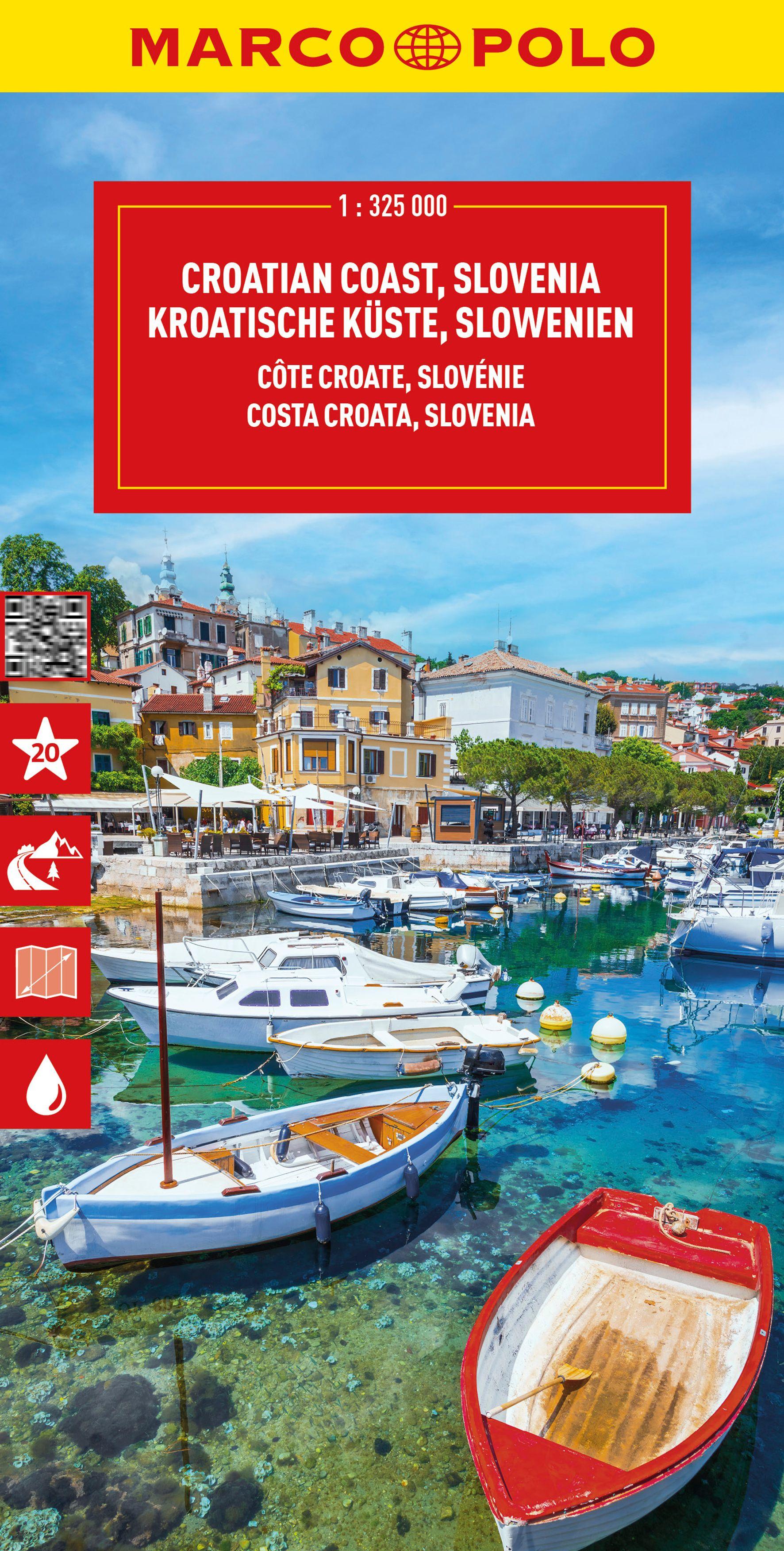 Vorderes Coverbild MARCO POLO Reisekarte Kroatische Küste, Slowenien 1:325.000