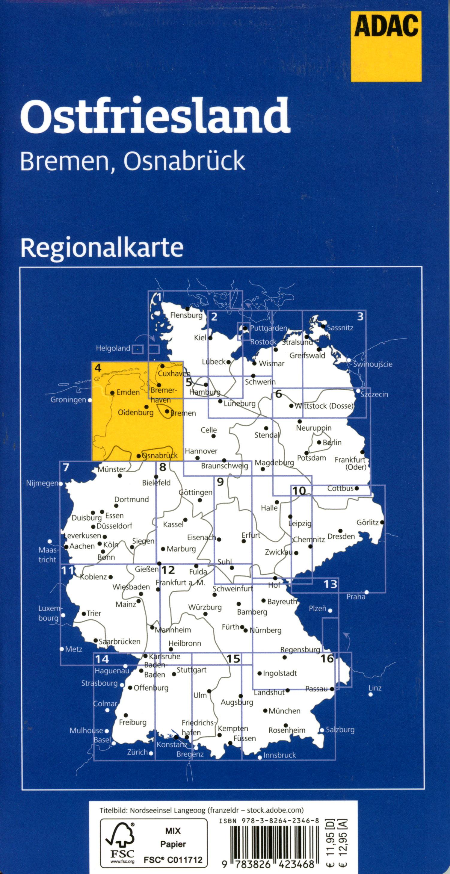 Beispielinhalt (Bild) ADAC Regionalkarte 04 Ostfriesland 1:150.000