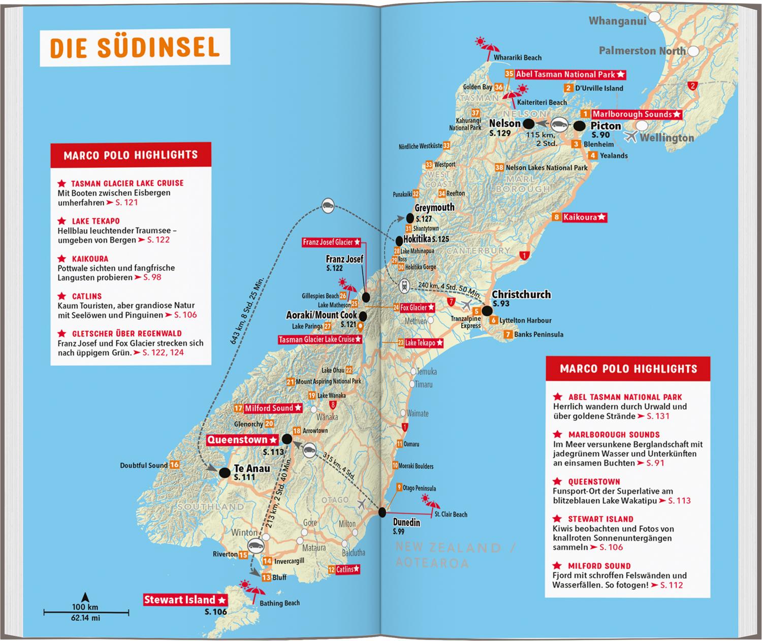 Beispielinhalt (Bild) MARCO POLO Reiseführer Neuseeland