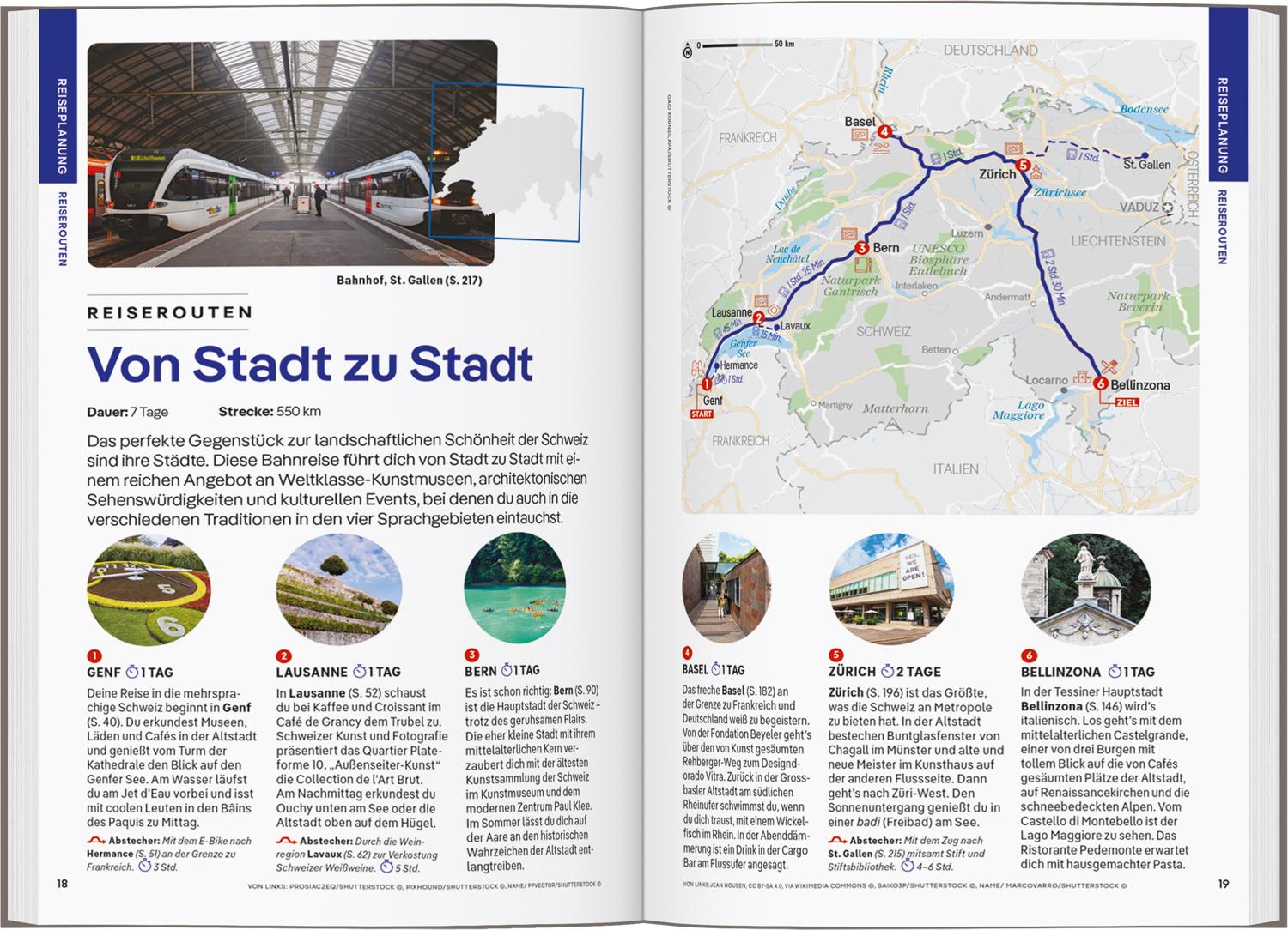 Beispielinhalt (Bild) LONELY PLANET Reiseführer Schweiz