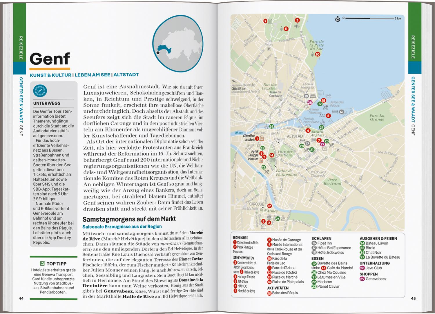 Beispielinhalt (Bild) LONELY PLANET Reiseführer Schweiz