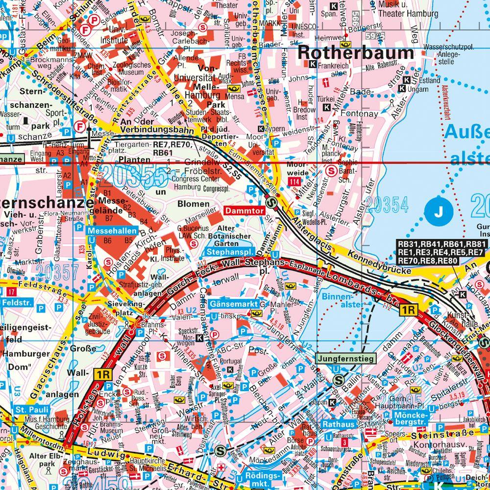 Beispielinhalt (Bild) Falk Stadtplan Extra Hamburg 1:25.000