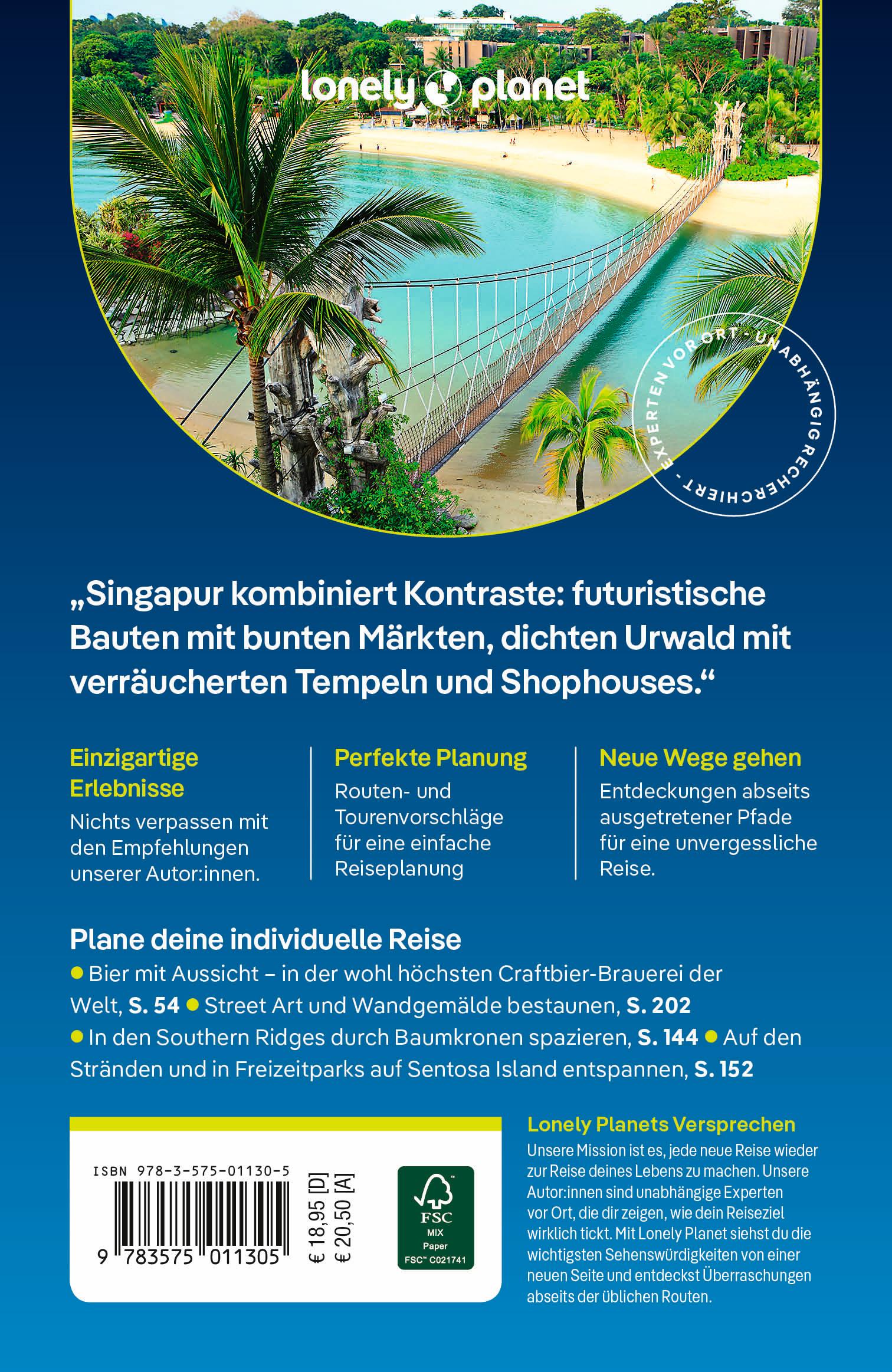 Rückseitencover LONELY PLANET Reiseführer Singapur