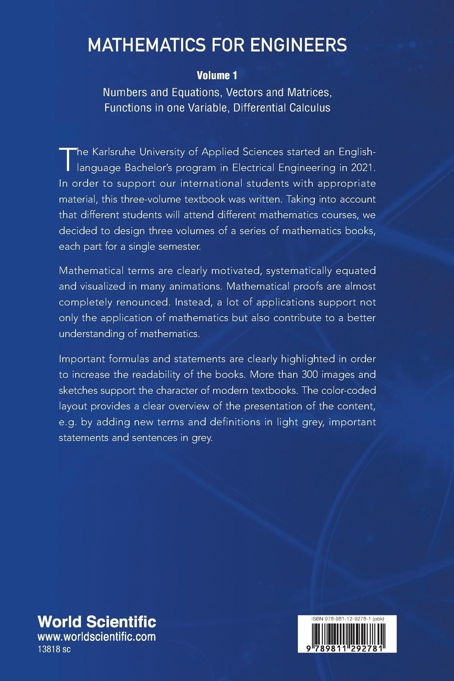 Rückseitencover MATHEMATICS FOR ENGINEERS (V1)