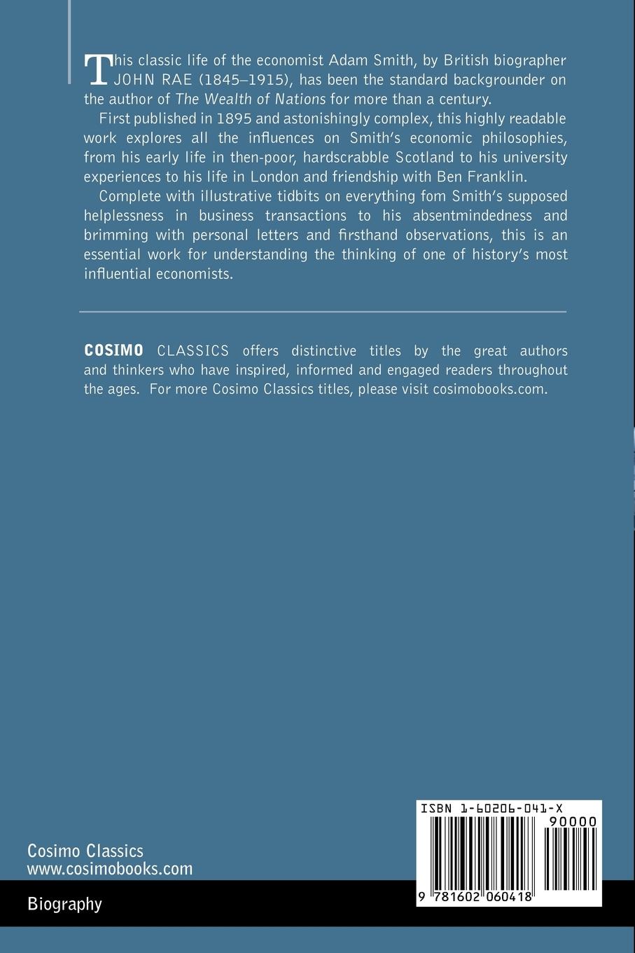 Rückseitencover Life of Adam Smith
