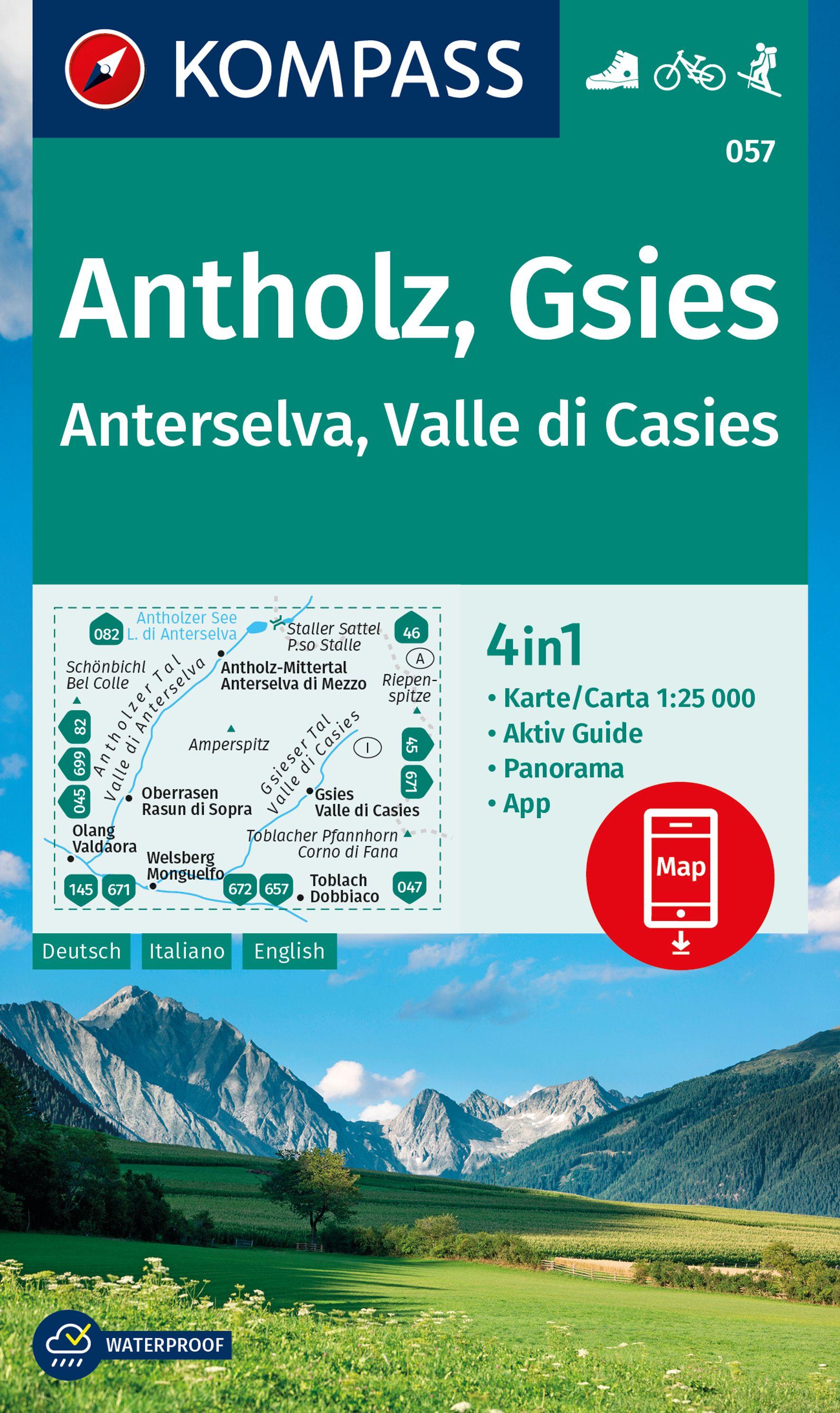 Vorderes Coverbild KOMPASS Wanderkarte 057 Antholz, Gsies, Anterselva, Valle di Casies 1:25.000