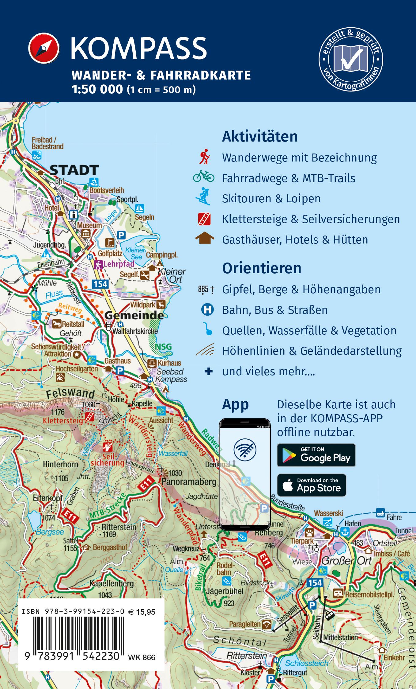 Rückseitencover KOMPASS Wanderkarten-Set 866 Erzgebirge (2 Karten) 1:50.000
