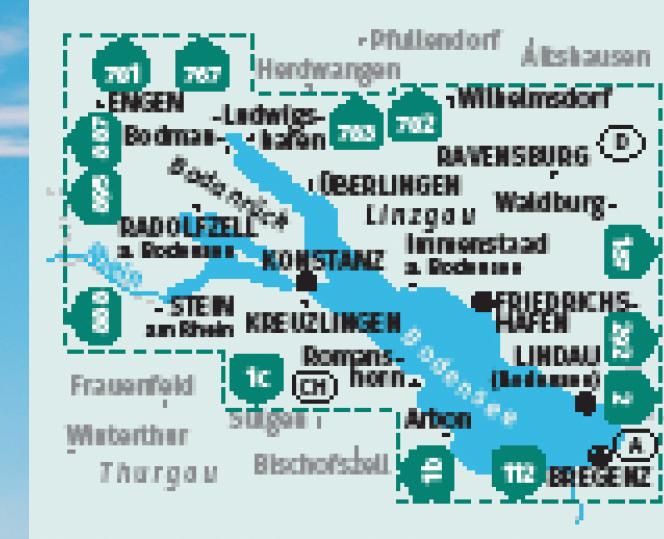 Beispielinhalt (Bild) KOMPASS Wanderkarten-Set 11 Bodensee (2 Karten) 1:35.000