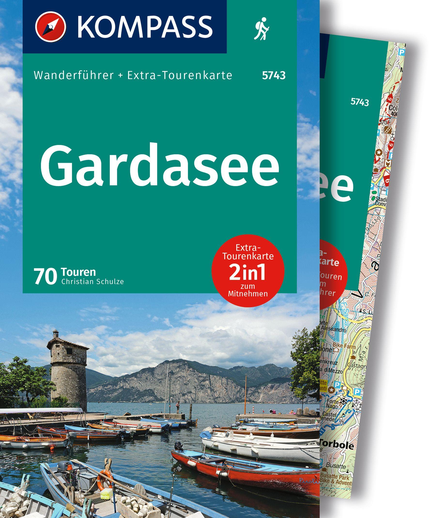 Vorderes Coverbild KOMPASS Wanderführer Gardasee, 70 Touren mit Extra-Tourenkarte