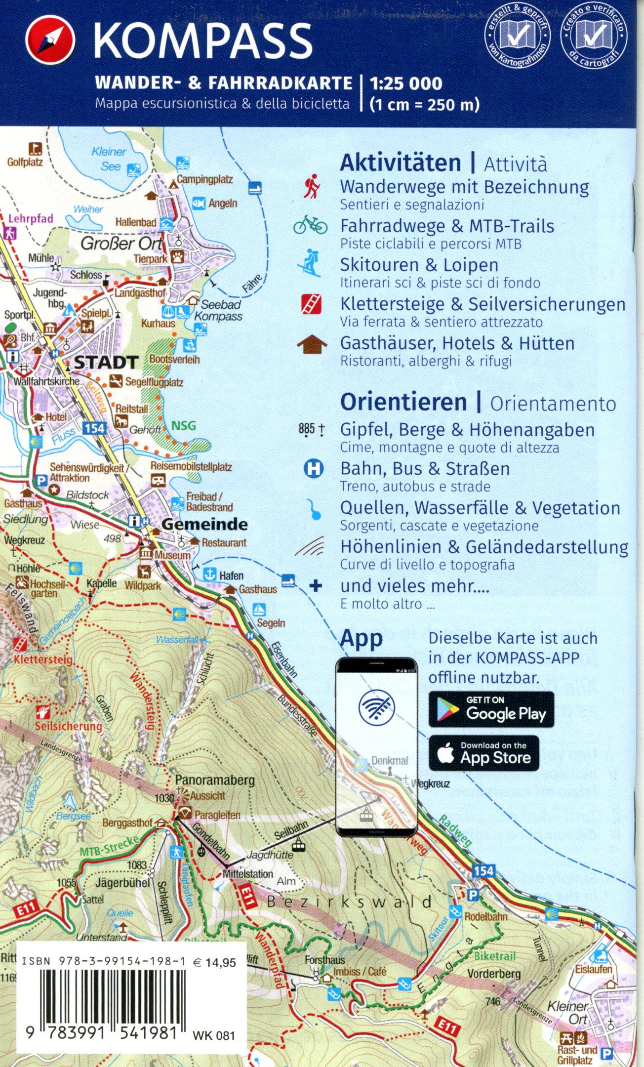Beispielinhalt (Bild) KOMPASS Wanderkarte 081 Pfunderer Berge/Monti di Fundres 1:25.000