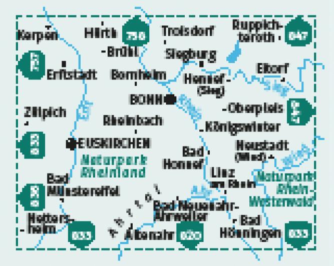 Beispielinhalt (Bild) KOMPASS Wanderkarten-Set 822 Bonn, Siebengebirge, Ahrtal (2 Karten) 1:35.000