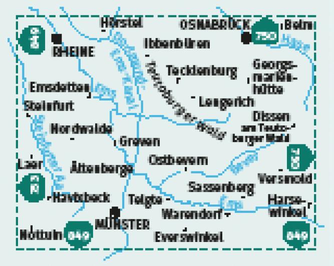 Beispielinhalt (Bild) KOMPASS Wanderkarten-Set 863 Münster, Osnabrück (2 Karten) 1:35.000