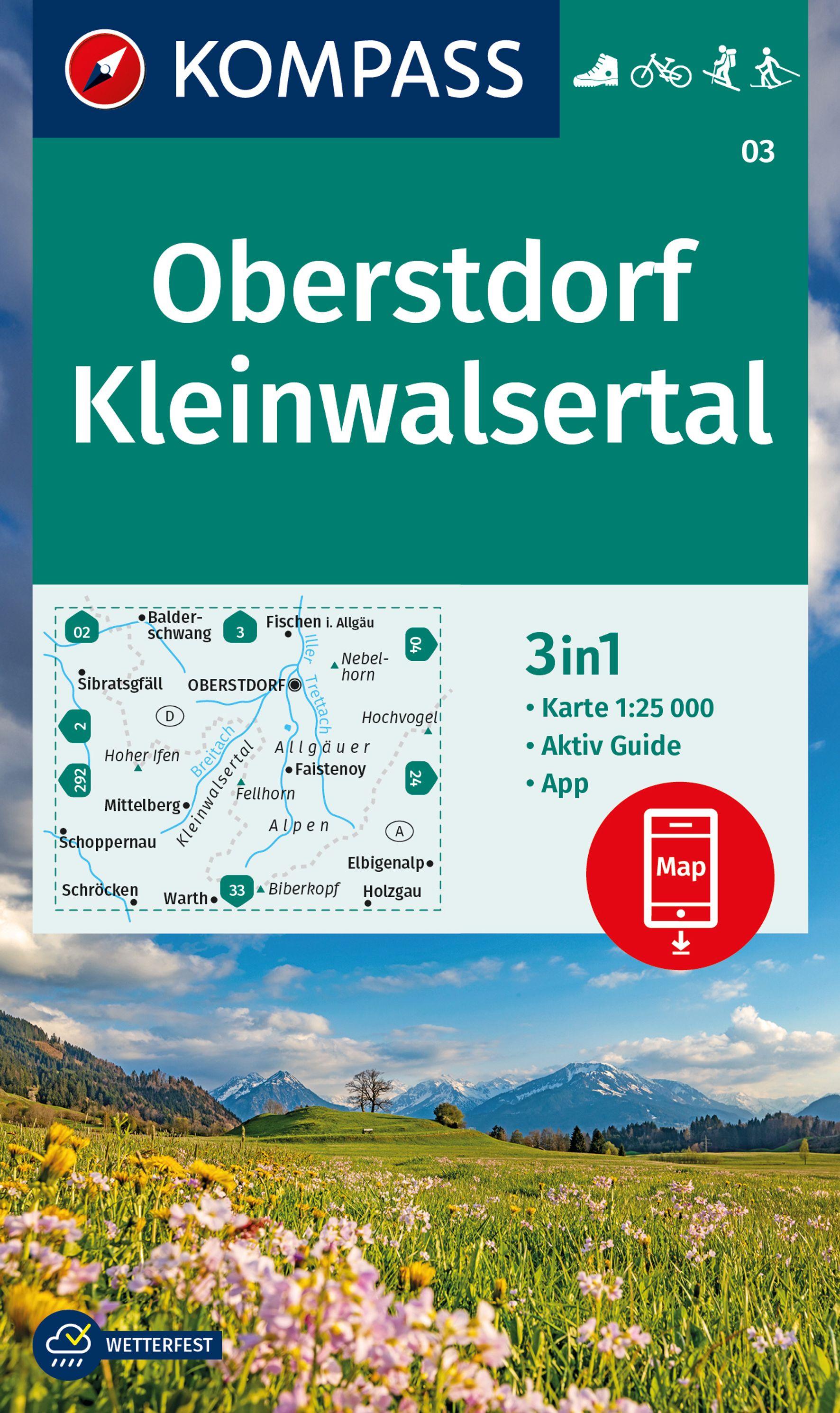 Vorderes Coverbild KOMPASS Wanderkarte 03 Oberstdorf, Kleinwalsertal 1:25.000