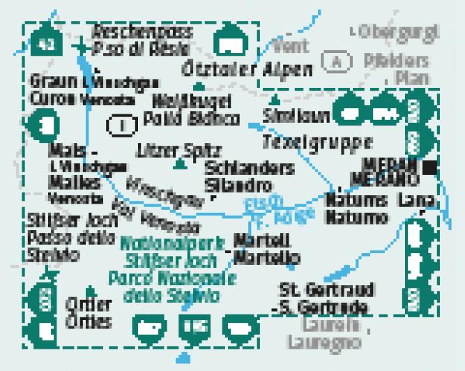 Beispielinhalt (Bild) KOMPASS Wanderkarten-Set 670 Vinschgau / Val Venosta (3 Karten) 1:25.000