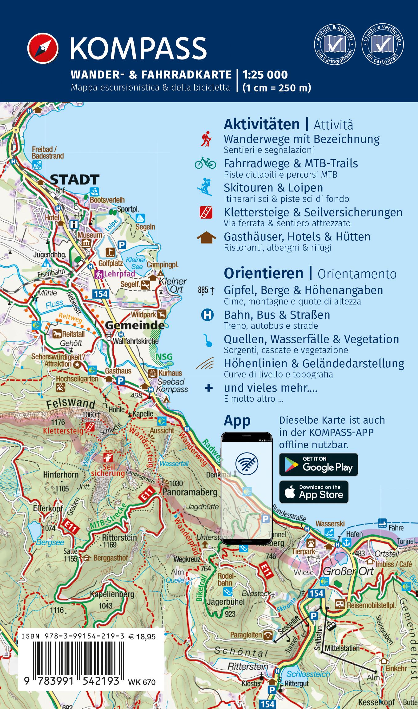 Rückseitencover KOMPASS Wanderkarten-Set 670 Vinschgau / Val Venosta (3 Karten) 1:25.000