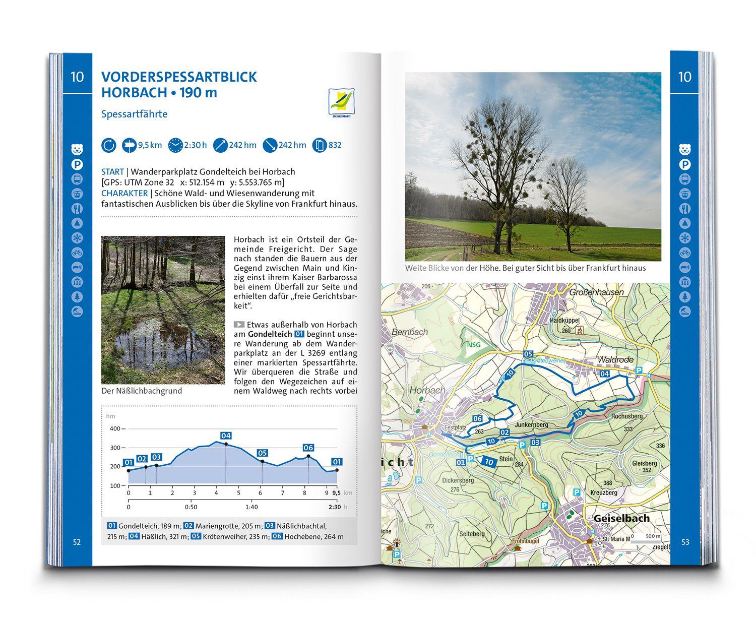 Beispielinhalt (Bild) KOMPASS Wanderführer Spessart, 65 Touren mit Extra-Tourenkarte