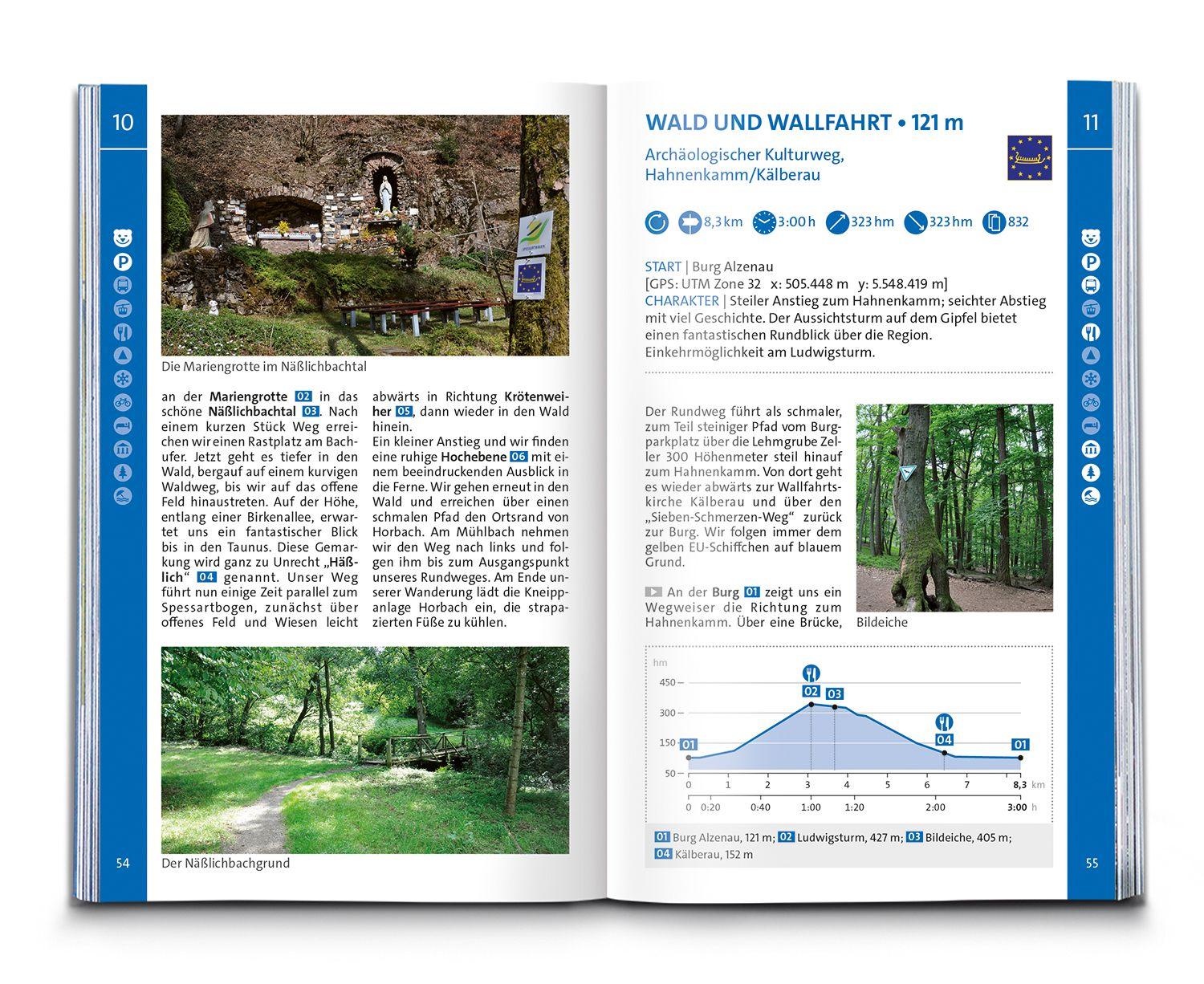 Beispielinhalt (Bild) KOMPASS Wanderführer Spessart, 65 Touren mit Extra-Tourenkarte