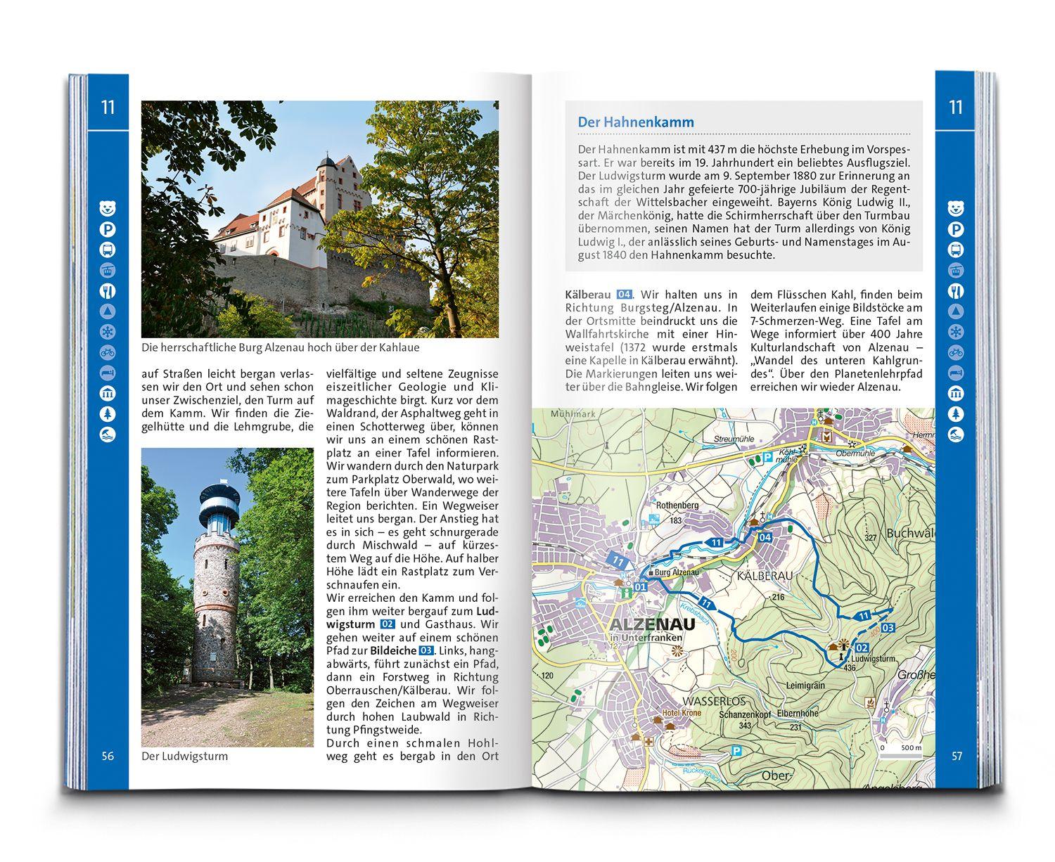 Beispielinhalt (Bild) KOMPASS Wanderführer Spessart, 65 Touren mit Extra-Tourenkarte