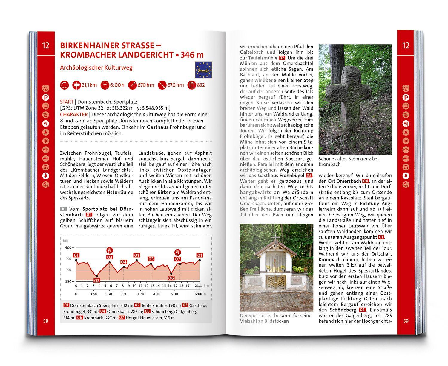 Beispielinhalt (Bild) KOMPASS Wanderführer Spessart, 65 Touren mit Extra-Tourenkarte
