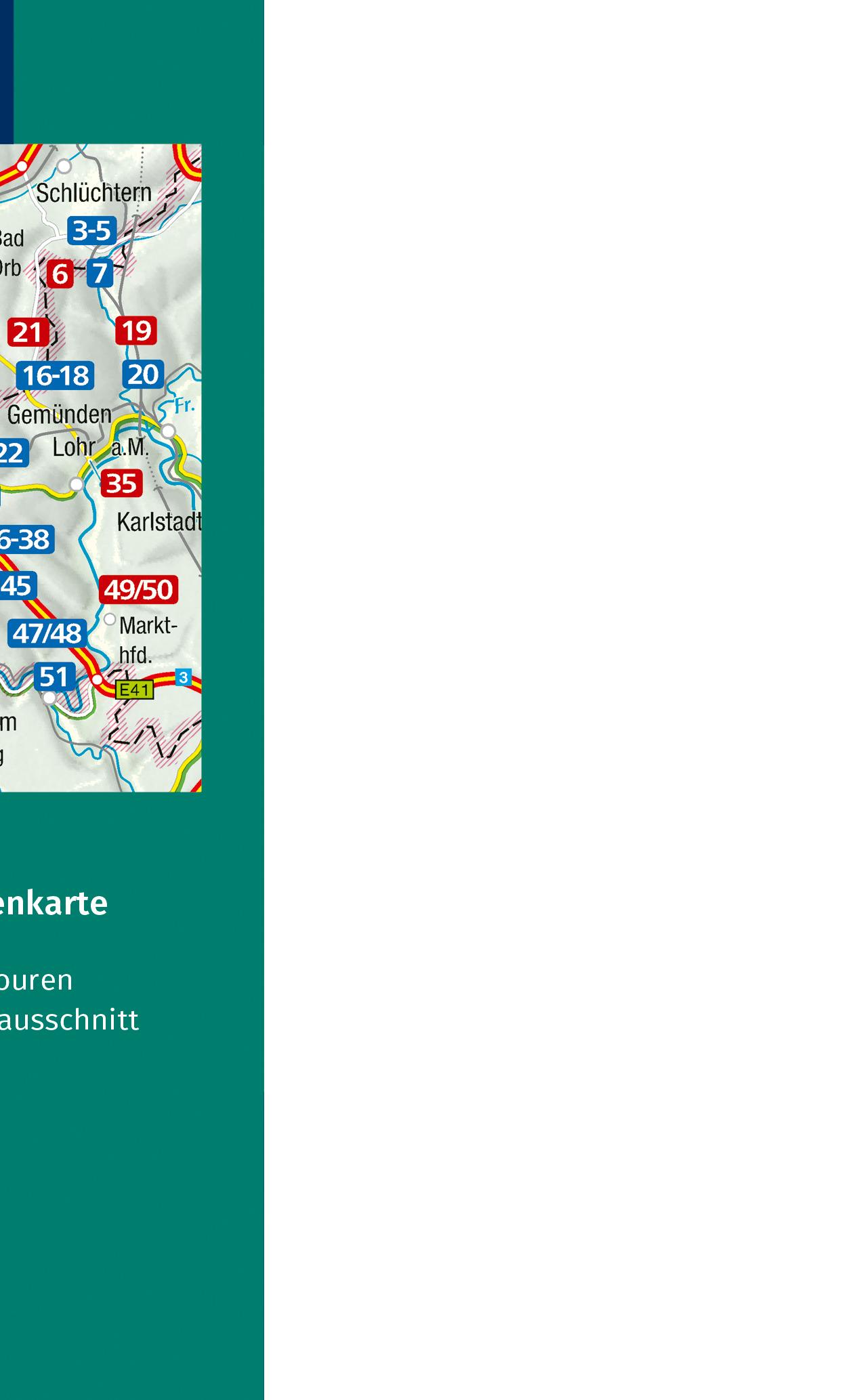 Rückseitencover KOMPASS Wanderführer Spessart, 65 Touren mit Extra-Tourenkarte